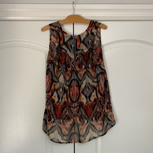 ❤️Kenar Semi Sheer Blouse Black Orange Yellow M - Picture 4 of 5